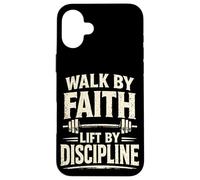Walk by Faith Christian Prayer Gym Workout Haltérophilie Coque pour iPhone 16 Plus