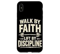Walk by Faith Christian Prayer Gym Workout Haltérophilie Coque pour iPhone XS Max
