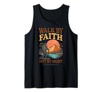 Walk by Faith Not by Sight - 2 Corinthians 5:7 Retro Hiker Débardeur