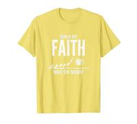 Walk by Faith Not by Sight Citation chrétienne inspirante T-Shirt, Homme, Citron, XXL
