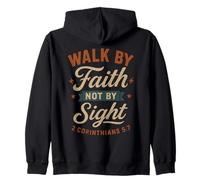 Walk by Faith Not by Sight Corinthians 5 7 Verse biblique Sweat à Capuche