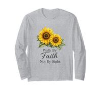 Walk Faith Not by Sight Tournesol Faith Beau Verset Manche Longue