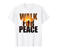 Walk for Peace - Monk with Aloka Dog Sunset Color Graphic T-Shirt