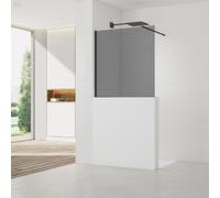 Walk-in 100x100 cm paroi de douche fixe à l'italienne + set d'installation + bras de montage 120 cm, noir (SATBWIS100KSPRC)