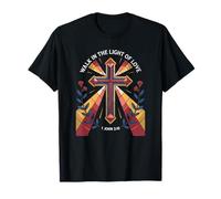 Walk in The Light of Love 1 John 2:10 Croix T-Shirt