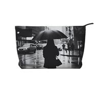 Walk in The Rain Trousse de maquillage en velours côtelé Grand format, Noir , Taille unique