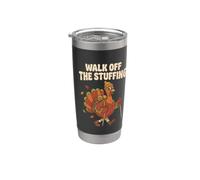 Walk Off The Stuffing Amusant Thanksgiving Randonnée Rétro Automne Gobelet isotherme en acier inoxydable double paroi