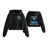 Walk The Line Sweat à Capuche en Coton WorldTour Support Merch Unisexe avec Fermeture éclair(A Black-Fleece,XL)