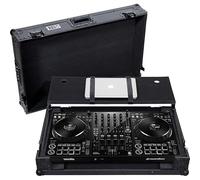 Walkasse Pro FLX-10 W LTS Black - Flight Case Noir à Roues Compatible avec DDJ-FLX10 de Pioneer DJ, Finition Hexagonale en Nid d'Abeille, Porte d'accès avant, Support pour Laptop, Serrures papillon