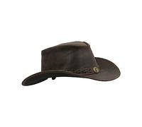 Walker and Hawkes - Chapeau Antique - Cuir de Vachette - Outback - Marron foncé - L (59cm)