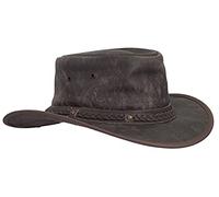 Walker and Hawkes - Chapeau Canyon - Galon tressé - Cuir de Vachette - Outback - Marron - XL (60cm)