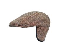 Walker and Hawkes - Edward - Unisexe Harris Tweed Casquette Plate - Cache-Oreilles rabattables - Sable Blanc - L (59cm)
