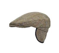 Walker and Hawkes - Edward - Unisexe Harris Tweed Casquette Plate - Cache-Oreilles rabattables - Vert Mousse - XL (60cm)