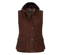 Walker and Hawkes - Gilet Matelassé Haxby en Cire pour Femmes - Chestnut Brown - 18
