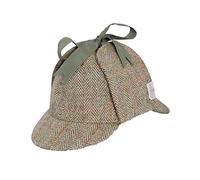 Walker and Hawkes - Watson - Casquette Deerstalker - Unisexe - Harris Tweed - Vert Mousse - XL (60cm)