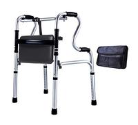Walker, déambulateur déambulateur pour adultes avec siège, déambulateur médical pliable léger pour personnes âgées, hauteur réglable de 29,6 \