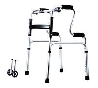 Walker, déambulateur Walker Cadre de marche en aluminium pour adulte, avec roues Déambulateur pliant compact léger à 8 niveaux réglable en hauteur pour les personnes âgées