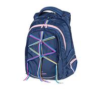 Walker Fame Skandi 42014-070 Sac à dos d'écolier imperméable avec 3 compartiments et poches latérales, rembourrage dorsal et sangle réglable au niveau des hanches, des épaules et de la poitrine Bleu