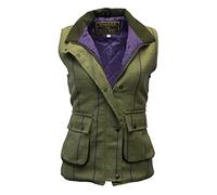 Walker & Hawkes - Bayston - Veste sans Manches Derby - Femme - Tweed - Chasse/Campagne - Rayures Violettes - EU 36 (UK 8)