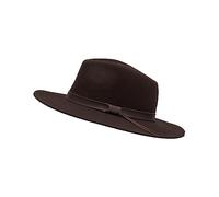 Walker & Hawkes - Chapeau Fedora Ranger Unisexe - Galon en Cuir - Feutre/Pliable - Marron - M (58cm)