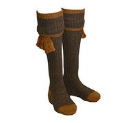 Walker & Hawkes - Chaussettes Kyle pour homme - chasse/campagne - garters assortis - Gris/moutarde - S