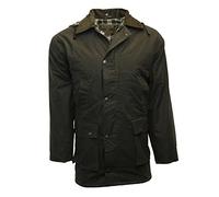 Walker & Hawkes - Veste cirée pour Homme - sans Rembourrage - Chasse/Campagne - Vert Olive - Medium