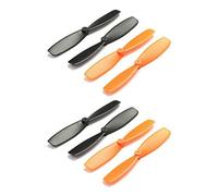 Walkera Mr.Stecker Modellbau® Lot de 2 pales d'hélice pour Copter Drone Carrera RC Video One Ladybird Hubsan Quadrocopter 55 mm Noir/Orange
