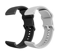 WalkerFit 2 Pack Bracelets de Montres Silicone 22mm, Bracelet en Silicone Liquide Soupl, Remplacement Dégagement Rapide, Compatible Montre Connectée pour Femme Homme, Noir Gris