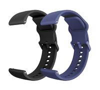 WalkerFit 2 Pack Bracelets de Montres Silicone 22mm, Bracelet en Silicone Liquide Soupl, Remplacement Dégagement Rapide, Compatible Montre Connectée pour Femme Homme, Noir Bleu