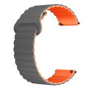 WalkerFit Bracelet Montre Silicone Magnétique 22mm, Bracelets À Dégagement Rapide, Bracelet De Remplacement À Maillons Magnétiques Puissants, Fermoir Magnétique Réglable, Gris Orange