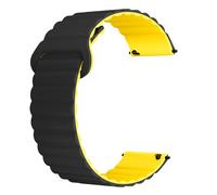 WalkerFit Bracelet Montre Silicone Magnétique 22mm, Bracelets À Dégagement Rapide, Bracelet De Remplacement À Maillons Magnétiques Puissants, Fermoir Magnétique Réglable, Noir Jaune