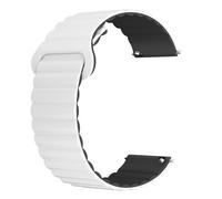WalkerFit Bracelet Montre Silicone Magnétique 22mm, Bracelets À Dégagement Rapide, Bracelet De Remplacement À Maillons Magnétiques Puissants, Fermoir Magnétique Réglable, Blanc Noir