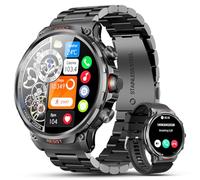 WalkerFit M6MAX Montre Connectée Homme Militaire 1,85" HD - Appels Bluetooth, Batterie 710 mAh, Étanchéité IP68, Suivi Santé & Sport, Compatible Android iOS (Noir)