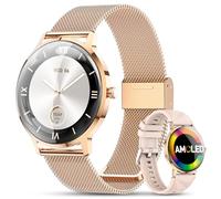 WalkerFit Montre Connectée Femme 2025, Écran AMOLED 40mm Ultra-Fin Courbé, Chargeur Magnétique, Montre Sport Femme avec Fonction Féminine/IP68 Étanche, Smartwatch pour Android iOS