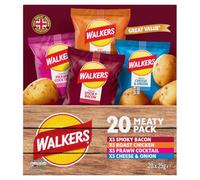 Walkers Chips Meaty Variety, emballage multiple, 20 x 25 g