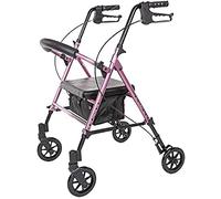 Walkers for The Elderly Rollator Walker,Rolling Walking e Height Adjustable with Wheels Padded Seat Brake and Backrest Mobility Aids Foldable for Seniors Disabled Aluminum (Size : Blue) (Blue) (