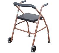 Walkers for The Elderly Walker for Seniors Rollator Foldable Rollator Walker Aid with Padded Seat and 2 Wheel for Elderly Adult Seniors Handrails Crutches,Adjustable Height
