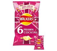 Walkers Snacks – Chips à cocktail crevettes – Lot de 6 x 25 g