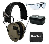 Walker's Razor Slim Cache-oreilles Razor Patriot Series - Drapeau américain FDE - Lunettes de sport - Verres transparents, étui de rangement résistant aux intempéries