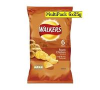 Walkers Snacks – Chips Poulet rôti – Pack de 6 150 g