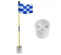 Walkervo Golf Flagstick Putting Flag, Hole Cup, Flas Hole Cup Golf Hole Cup Accessoire D'entraînement pour Aides À La Pratique du Golf pour Mise À Niveau du Practice, Fibre De Verre Antirouille