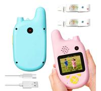 Walkie Talkie - ABS, 4.92x2.60x0.98in Long Range Radio Kids Communication Device Rechargeable | Portable Video and Photo Function, Walkie Talkie Toy for Camping, Hiking, School Playtime