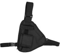 Walkie Talkie Bag,Radio Holder Heavy Duty Chest Vest Portable Pouch Two-Way Adjustable Strap Shoulder Harness Universal Nylon Water Resistant Battery Backup Phone,Black,25.91*16.99*16.99cm,