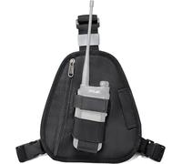 Walkie Talkie Chest Harness with Strap Compatible with Motorola Kenwood Midland Presiden Randy Two-Way Radio,Black,BLACK ORANGE