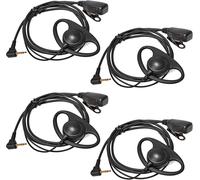 Walkie Talkie Earpiece 1 Pin 2.5mm Compatible with Motorola TLKR T92 H2O T60 T80 T82 Extreme D Shape Headset with Mic (4pcs)