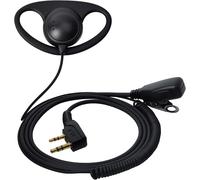 Walkie Talkie Earpiece 2 Pin D Shape Earpiece Headset Microphone PTT for UV-5R UV-5RA 777 888S UV-82 Kenwood TK-3701 TH-22 TH-25 WOUXUN PUXING Radio (Pack of 2)