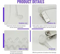 Walkie Talkie Earpiece,Air Tube Headphones,Clear Acoustic Tube Replacement,In-Ear Earplugs,Acoustic Earpiece for Two-Way Radio,Headphones,Walkie Talkie