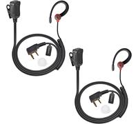 Walkie Talkie Earpiece,G-Shape Bodyguard 2 Pin Radio Headset for UV5R 888s UV-82HP BF-F8HP Kenwood Safety Radio with PTT Microphone and Earbuds (2Pcs)