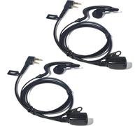 Walkie Talkie Earpiece,G-Shape Headset with PTT Microphone,2 Pin Connector Compatible with Kenwood UV-5R,UV-82,BF-888S Two Way Radios (Pack of 2)
