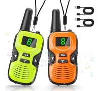 Walkie Talkie Enfants Rechargeable - Jouet pour Les Garçons de 3-12 Ans,10 Canaux,Transmission Sonore Haute-Résolution,Portée de 3KM,Idéal pour Les Aventures en Plein Air,Le Camping et Les Randonnées